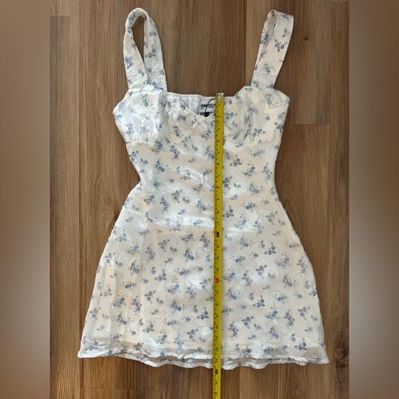 NWT New Princess Polly Tullock Mini Sheer Dress Blue White Floral Women Size 4 - Picture 13 of 14